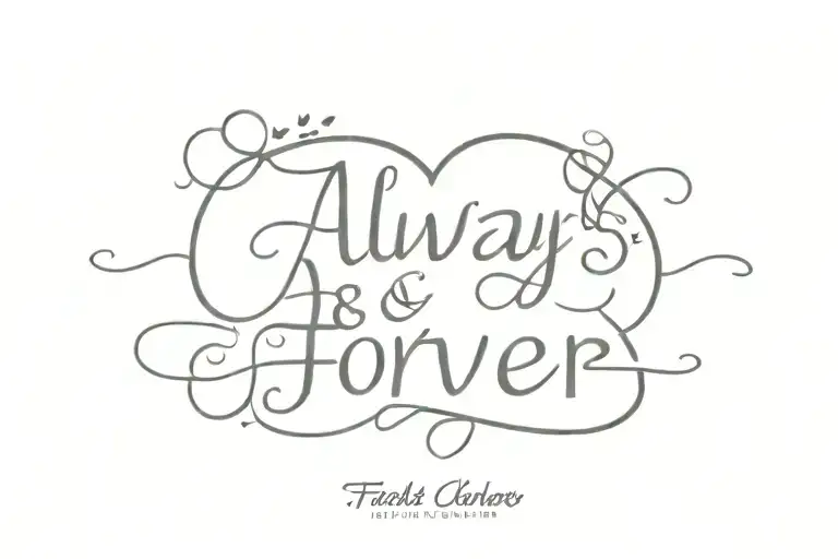 Text `Always & Forever´ tattoo design idea