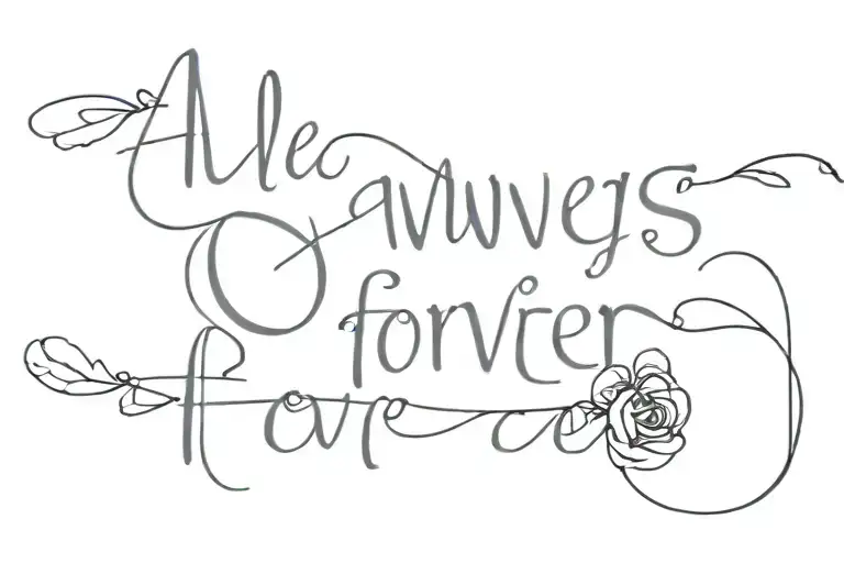 Text `Always & Forever´ tattoo design idea