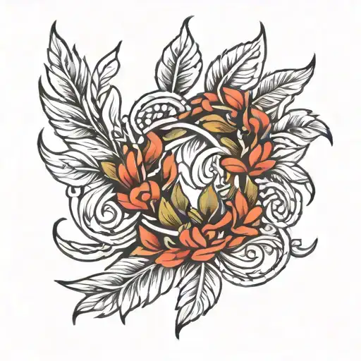 laurel wreath wrapped round tattoo design idea