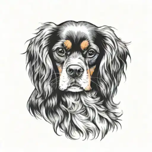 cavalier king charles tattoo design idea