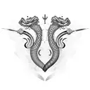 king cobra and sword tattoo design idea