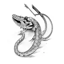 king cobra and sword tattoo design idea