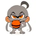 a monkey with eyebrows like winesmoke sanji.and namys tangerine tatto on is left shold tattoo design idea