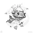 broken-hearted  tattoo design idea