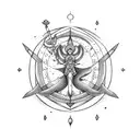 Aquarius Sagittarius symbols with April baby tattoo design idea