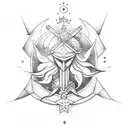 Aquarius Sagittarius symbols with April baby tattoo design idea