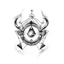 Aquarius Sagittarius symbols with April baby tattoo design idea