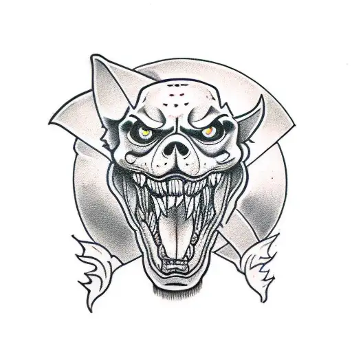 undead cerberus tattoo design idea