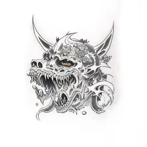 undead cerberus tattoo design idea