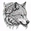 wolf warrior tattoo design idea