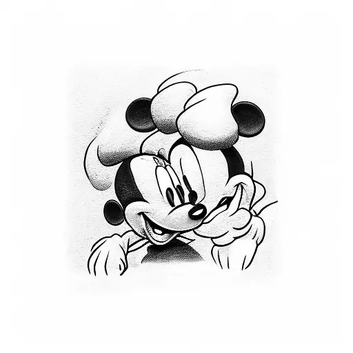 Mickey mouse smoke rap tattoo design idea