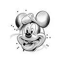 Mickey mouse smoke rap tattoo design idea