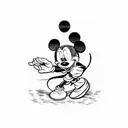 Mickey mouse smoke rap tattoo design idea