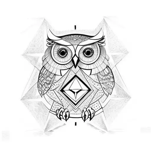 illuminati, owl, pyramid, eye tattoo design idea