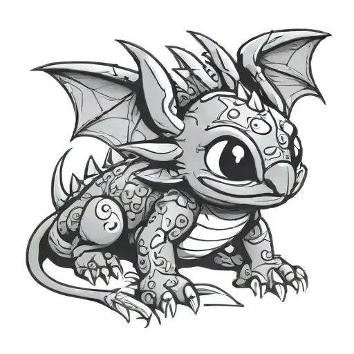 stitch and toothless dragon tattoo design idea