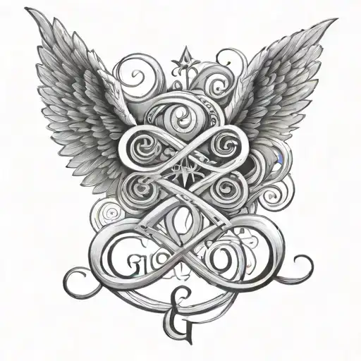 Phrase "If God wills" in the shape of the infinity symbol tattoo design idea