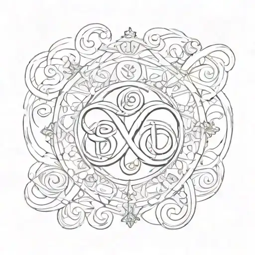 Phrase "If God wills" in the infinity symbol tattoo design idea