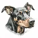 doberman dog tattoo design idea