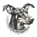 doberman dog tattoo design idea