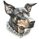 doberman dog tattoo design idea