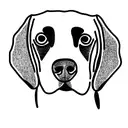 single line drawing of a beagle tattoo design idea