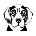 single line drawing of a beagle tattoo design idea