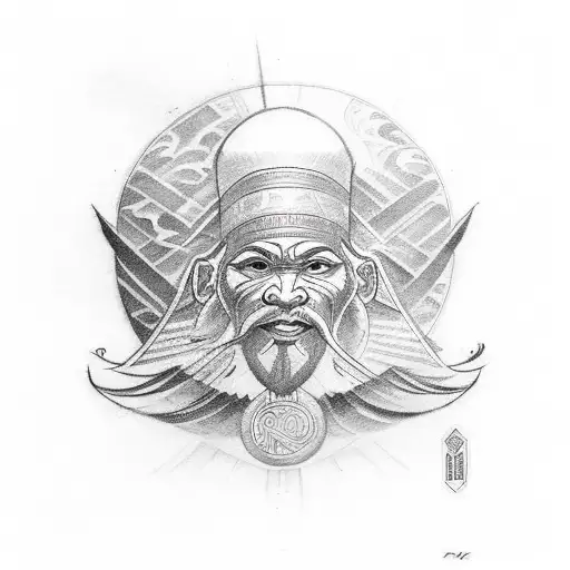 "Malakai" with text under reading "Messenger of God". Behind that a tribal Filipino tattoo tattoo design idea