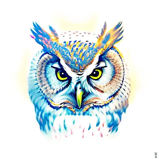 mix of the greatest owl and a twin sign tattoo design idea
