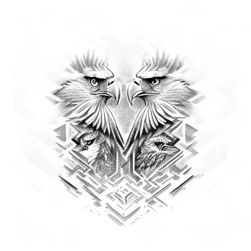 mix of the greatest, an eagle and a twin sign tattoo design idea