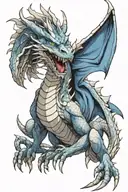 blue eyes white dragon tattoo design idea