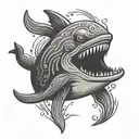 funny narwhale tattoo design idea