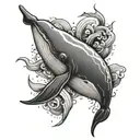 funny narwhale tattoo design idea