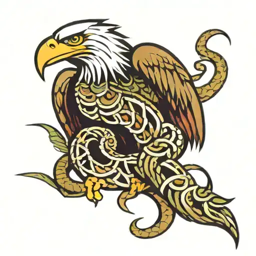 Eagle-eating snake tribal tattoo design tattoo design idea