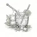 creating mystical drink tattoo design idea