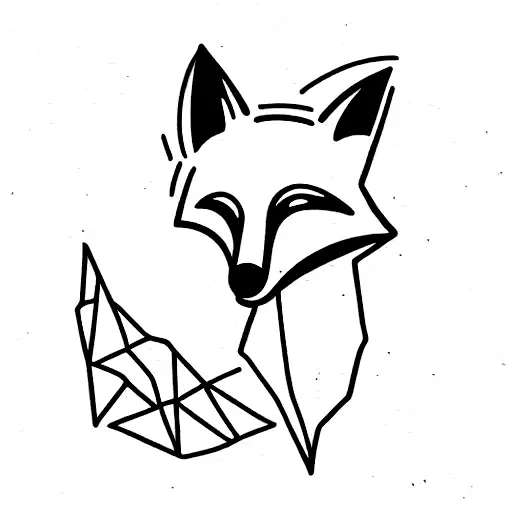 Fox, nine tales, black hole, flower tattoo design idea