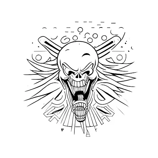 middle fingers hitting the upper teeth tattoo design idea