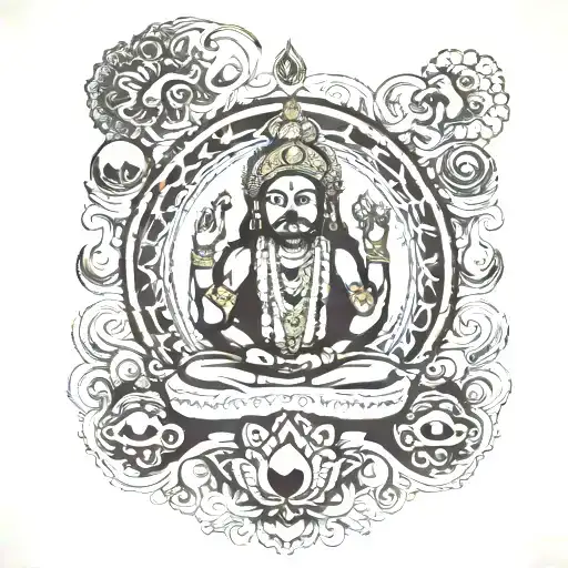 kalabhairav ​​with maha mritunjay mantra tattoo design idea