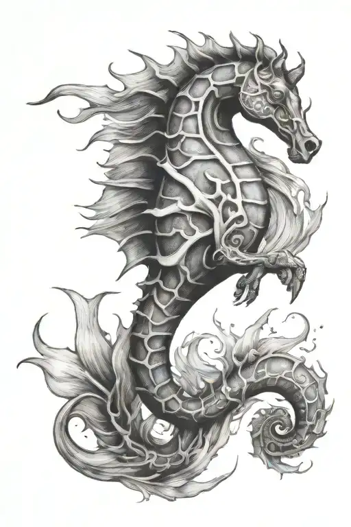 sea horse for men upper thight tattoo related tattoo design idea