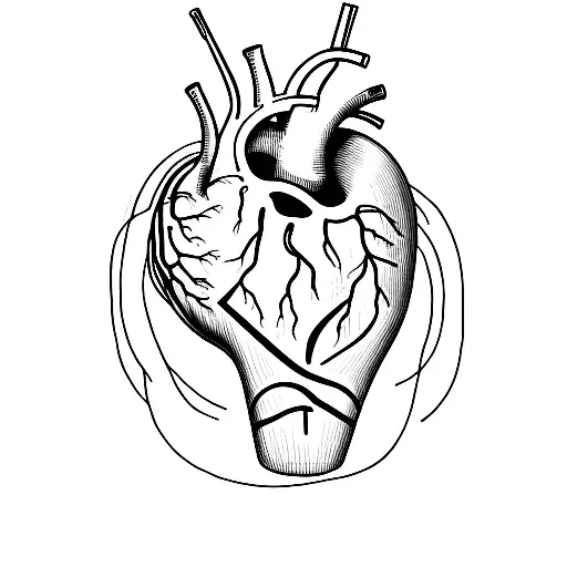 A minimalist tattoo of a human heart formed by the numbers '11:59' tattoo design idea