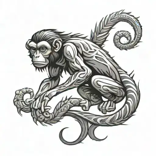 scorpio monkey zodiac sign incorporated tattoo design idea