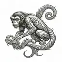 scorpio monkey zodiac sign incorporated tattoo design idea