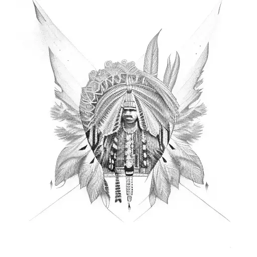 usa germany indian tattoo design idea