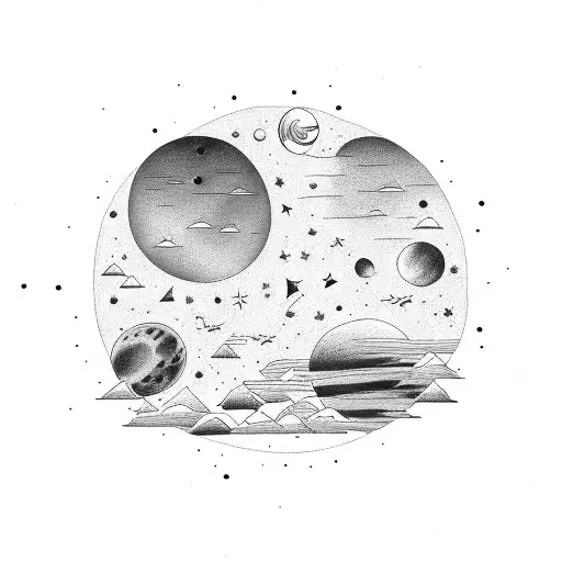 Minnesota night sky with big and little dipper constalations traced tattoo design idea