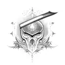 sword with mysterious top tattoo design idea
