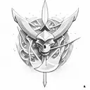 sword with mysterious top tattoo design idea