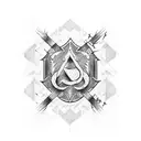 Never Finished tattered Checkered flag tattoo design idea