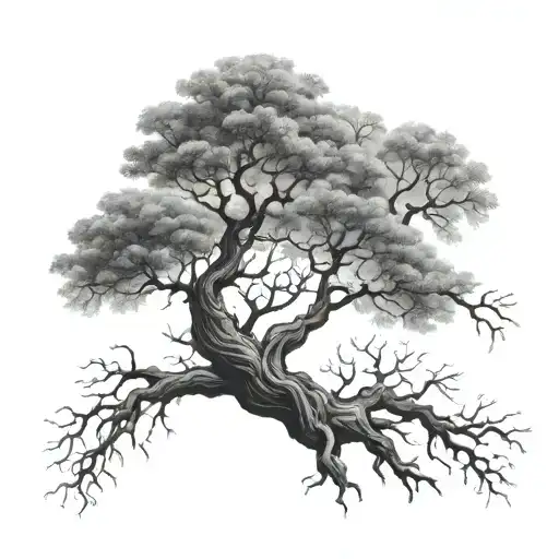 poison tree with no leaves tattoo design idea