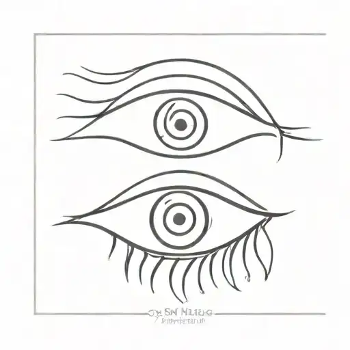 black and white greek eye tattoo design idea