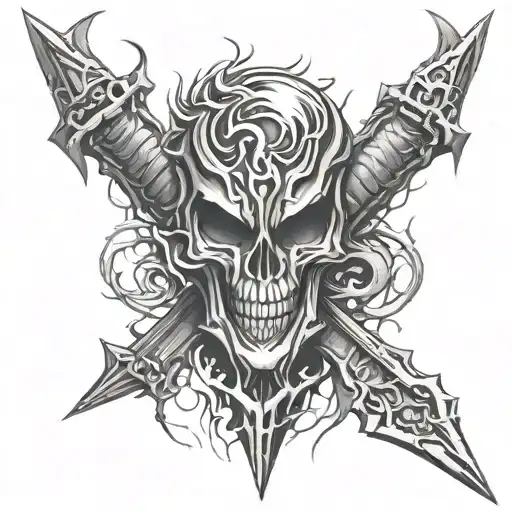 A dark and twisted interpretation of the Berserk symbol tattoo design idea