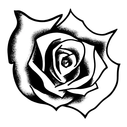 Rose on fire tattoo design idea